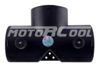 T-образный соединитель с двумя клапанами для автомобильного воздуховода, Диаметр соединения 75 мм. Длина общая 142 мм. Цвет черный