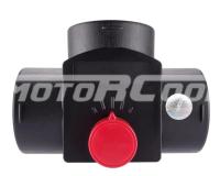 Т-образный соединитель с клапаном для автомобильного воздуховода, Диаметр соединения 75 мм. Длина общая 150 мм. Цвет черный