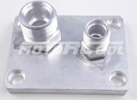 RC-U08400 Соединительный коллектор верхней крышки на компрессоры аналог Denso 10РА17С 10РА15С алюминий площадка 90*67*9 резьбы 1" 1/16 и 3/4 O-Ring