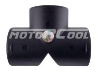 T-образный соединитель для автомобильного воздуховода, Диаметр соединения 75 мм. Длина общая 143 мм. Цвет черный