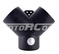 Y-образный соединитель для автомобильного воздуховода, Диаметр соединения 75 мм. Высота общая 155 мм. Цвет черный