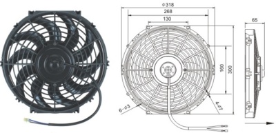 08-0754 Вентилятор 12" Титан 12V Puller 80W "S"