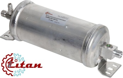 17-2801 Ресивер горизонтальный автомобильного кондиционера Титан алюминиевый 310ммх89мм 2х5/8-18UNF O-ring