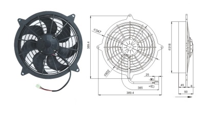 08-1275 Вентилятор D389 Титан 12V Puller 160W "S"