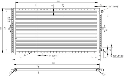 20-1729 Конденсатор кондиционера Титан 14"х27"х20мм