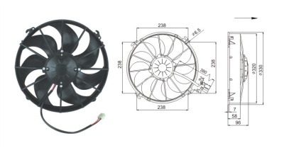 08-1274 Вентилятор D330 Титан 24V Puller 160W "S" аналог SPAL 305mm 12"