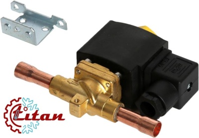 21-2861 Клапан соленоидный Титан 3/8 ODF Nс в сборе с катушкой 12V пайка