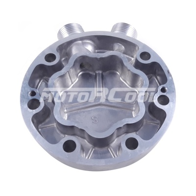 RC-U08177 Крышка компрессора на Sanden 7Н, выходы - вертикальные, O-Ring, 1"-14UNS, 1"-14UNS