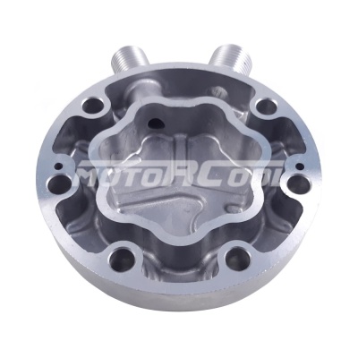 RC-U0816 Крышка компрессора на Sanden 7Н, выходы - вертикальные, O-Ring, 3/4"-16UNF, 7/8"-14UNF