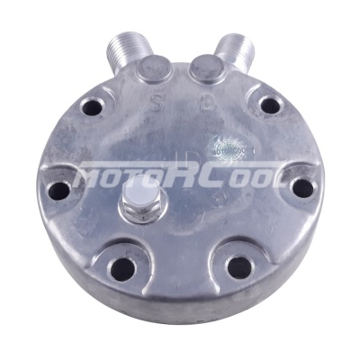 RC-U08183 Крышка компрессора на Sanden 7Н, выходы - вертикальные, O-Ring, 3/4"-16UNF, 7/8"-14UNF, аварийный клапан