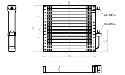 20-0530 Конденсатор кондиционера Титан 12"х14"х44мм