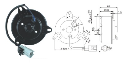 08-1632 Электромотор осевого вентилятора Титан 130w аналог Dongin Thermo 24V