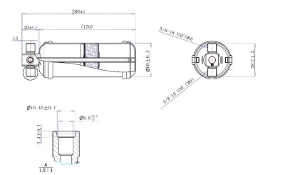 17-0746 Ресивер вертикальный автомобильного кондиционера Титан 200ммх60мм 2х5/8-18UNF O-ring
