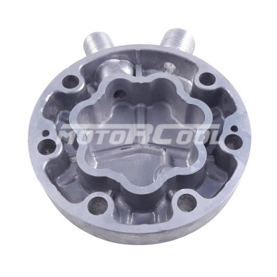 RC-U08183 Крышка компрессора на Sanden 7Н, выходы - вертикальные, O-Ring, 3/4"-16UNF, 7/8"-14UNF, аварийный клапан
