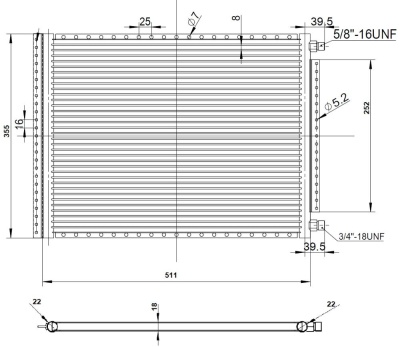 20-1070 Конденсатор кондиционера Титан 14"х21"х18мм