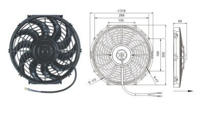 08-0752 Вентилятор 12" Титан 12V Puller 100W "S"