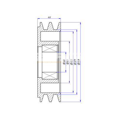 Шкив для RC-U08599 [MCF 27], RC-U08600 [MCF 33], RC-U08601 [MCF 38]