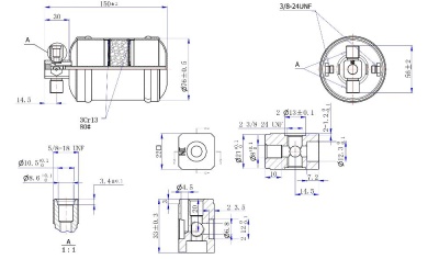 17-1339 Ресивер вертикальный автомобильного кондиционера Титан 150ммх76мм 2х5/8-18UNF O-ring