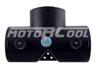 T-образный соединитель с двумя клапанами для автомобильного воздуховода, Диаметр соединения 60 мм. Длина общая 142 мм. Цвет черный