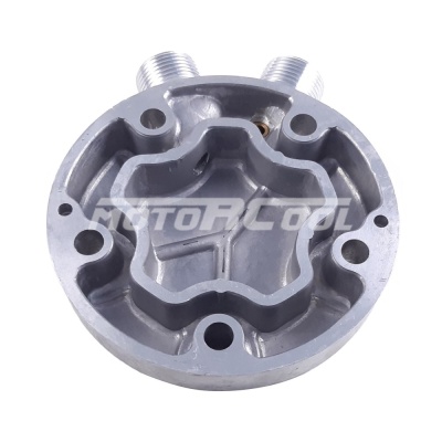 RC-U08189 Крышка компрессора на Sanden 5Н, выходы - вертикальные, O-Ring, 1"-14UNS, 1"-14UNS, с заправочными портами