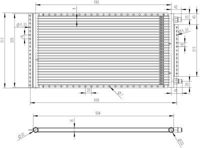 20-1886 Конденсатор кондиционера Титан 12"х23"х18мм