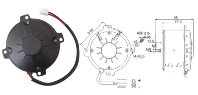 08-1588 Электромотор осевого вентилятора Титан 160w 12V Puller