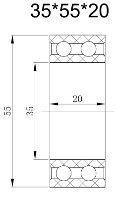 01-1978 Подшипник шкива компрессора кондиционера Титан 5Н09 и 5H11 и 7H15 и TM16 и TM21 55x35x20