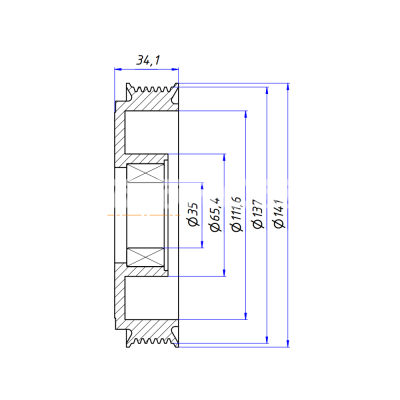 Шкив для Valeo TM21