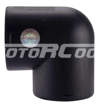 Угловой соединитель 90°, для автомобильного воздуховода, Диаметр соединения 75 мм. Длина общая 105 мм. Цвет черный