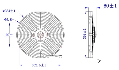 08-2041 Вентилятор 15" Титан 12V Puller 80W аналог SPAL 350mm 14"