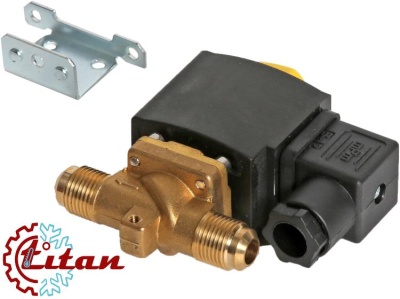 21-2862 Клапан соленоидный Титан 3/8 SAE Nс в сборе с катушкой 12V резьба