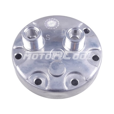 RC-U08085 Крышка компрессора на Sanden 7H, выходы - горизонтальные, O-Ring, 1"-14UNS, 1"-14UNS